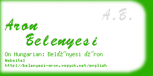 aron belenyesi business card